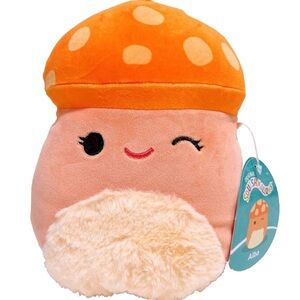 Nwt  🍄 8" Alba the Orange Mushroom Squishmallow  with Fuzzy Belly